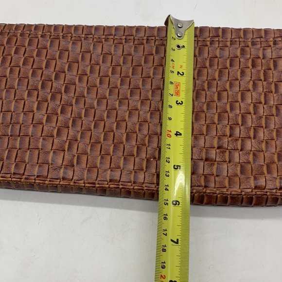 Lulu Townsend Brown Leather Woven Clutch Handbag MCB3642 - Picture 8 of 8